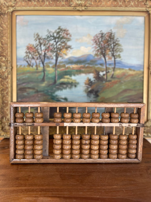 Antique Chinese Wooden Abacus - Primitive Calculator, Estimated 1900