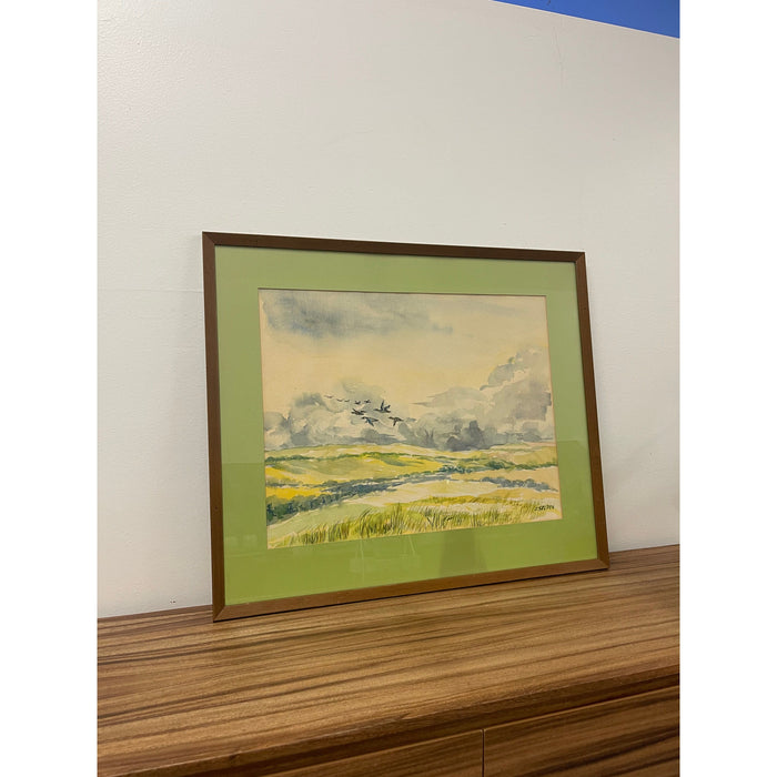 Vintage Original Signed and Framed Landscape Watercolor Painting