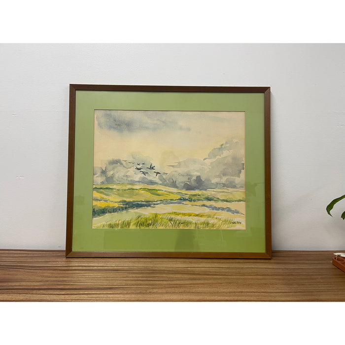 Vintage Original Signed and Framed Landscape Watercolor Painting
