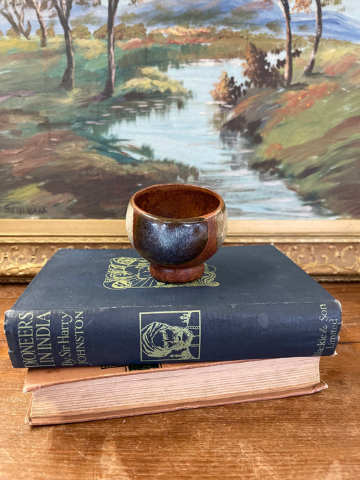 Vintage Mid Century Modern Studio Pottery Bowl with Earth Tone Glaze