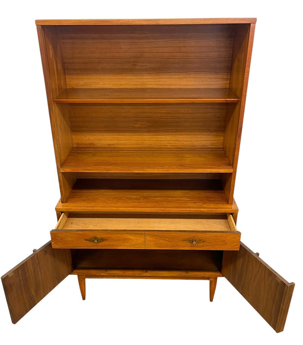 Vintage Mid Century Modern Hutch Bookcase Cabinet