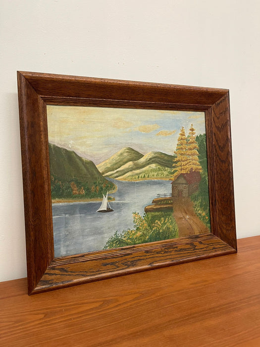 Vintage Original Framed and Signed Lakeside Landscape Artwork