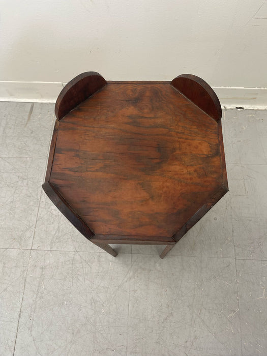 Vintage Handmade Carved Wood Petite Side Table.