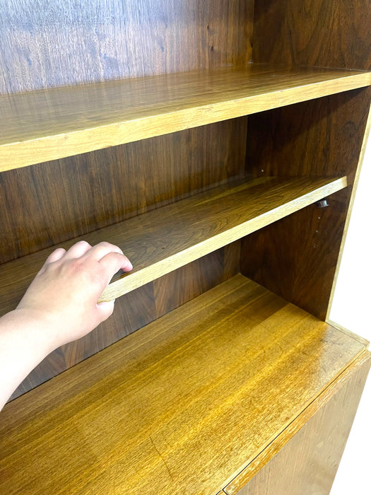 Vintage Mid Century Modern Belgian Bookcase Cabinet with Adjustable Shelves