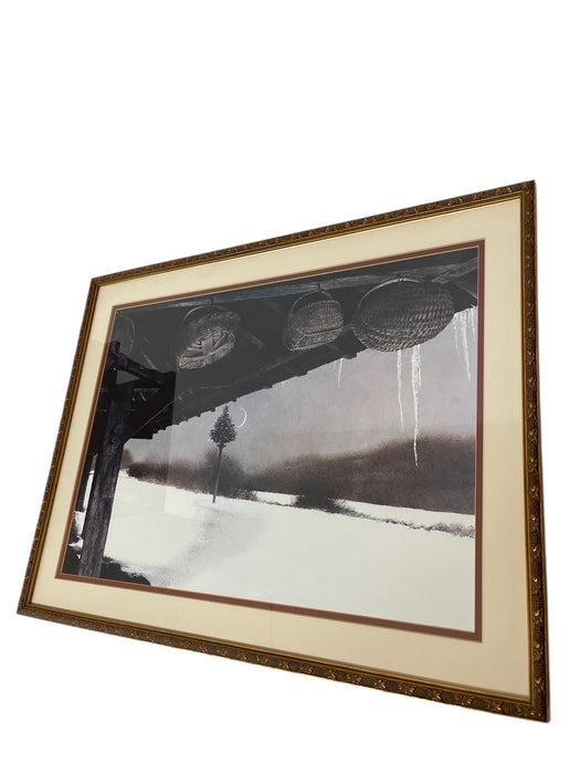 Andrew Wyeth "Crescent" Framed Print with Christmas Tree and Crescent Moon