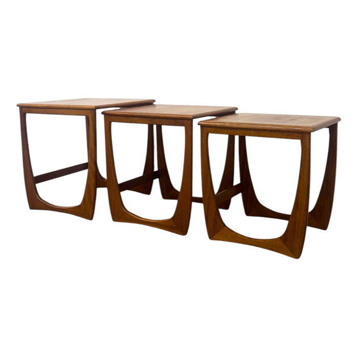 Mid-Century Modern Teak Nesting Tables | Vintage Danish Style Sculptural Side Tables (Set of 3)