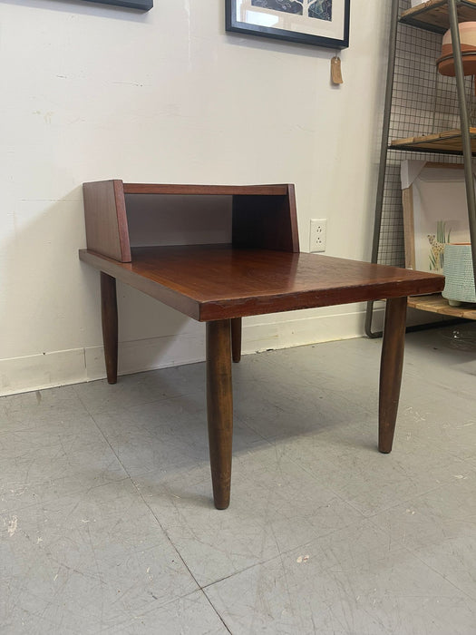 Vintage Walnut Toned Mid Century Modern Accent Table.