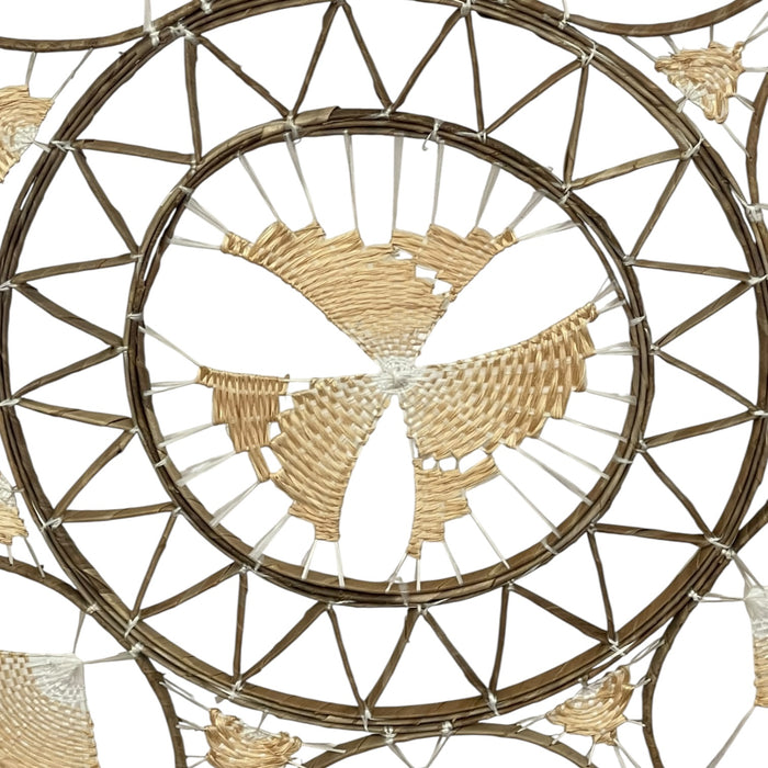 Vintage Handwoven Wall Hanging Round Wall Art.