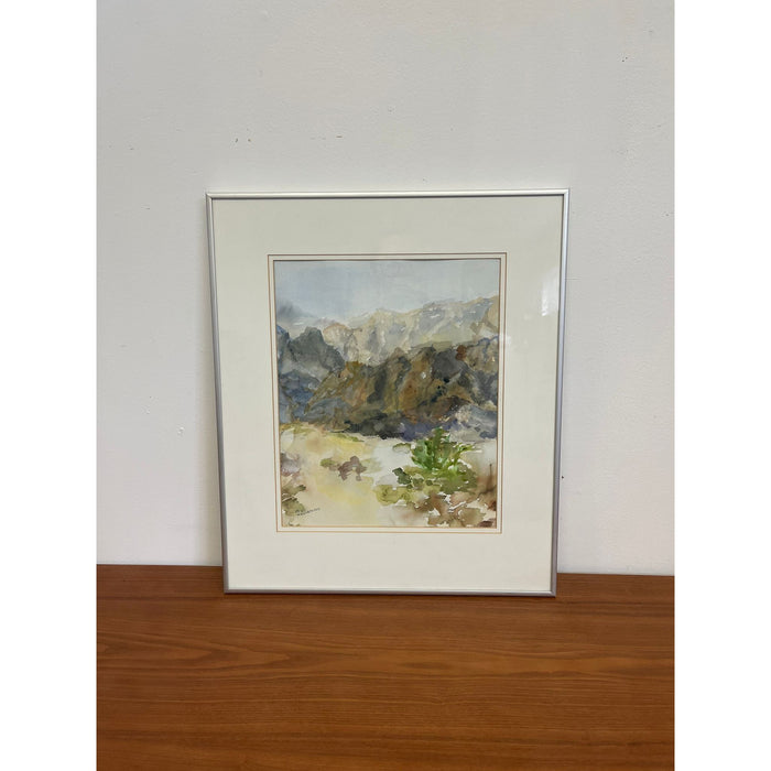 Vintage Signed Original Landscape Watercolor Framed Painting