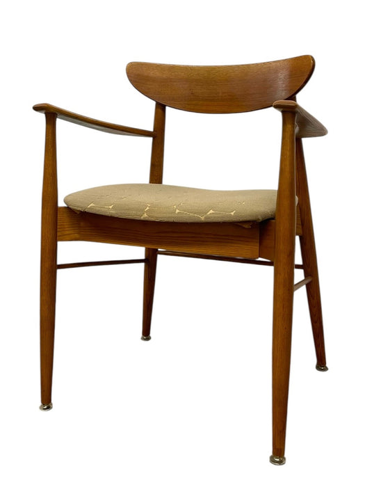 Vintage Mid-Century Modern Sculptural Armchair with Upholstered Seat