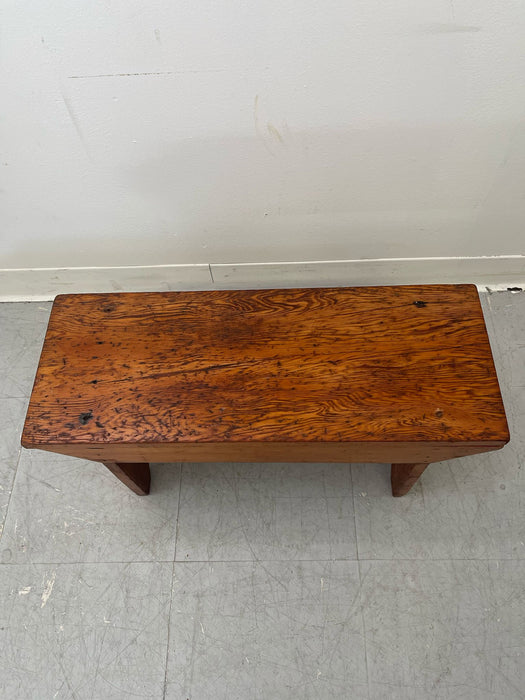 Vintage Handmade Primitive Arts and Crafts Style Wooden Petite Bench.