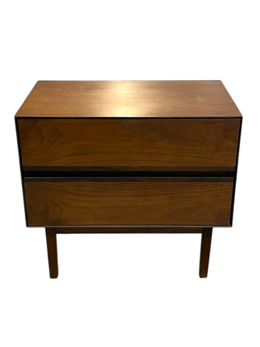 Vintage Mid-Century Modern Walnut-Toned Accent Table with Two
Dovetail Drawers