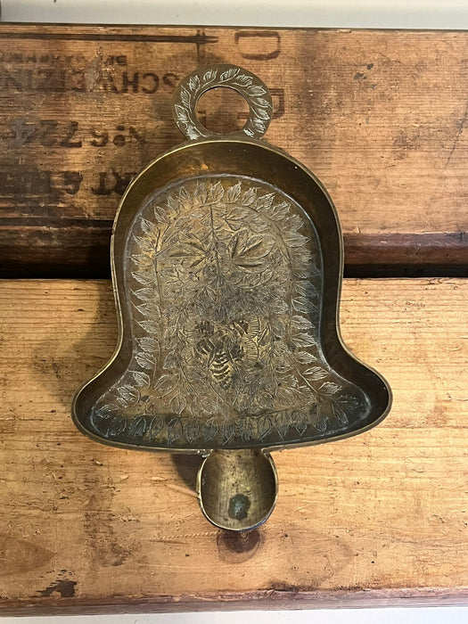 Vintage etched bell shaped Ashtray Trinket Disk