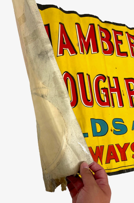 Chamberlain's Cough Remedy Advertising Poster - Early 20th Century Medicine Sign