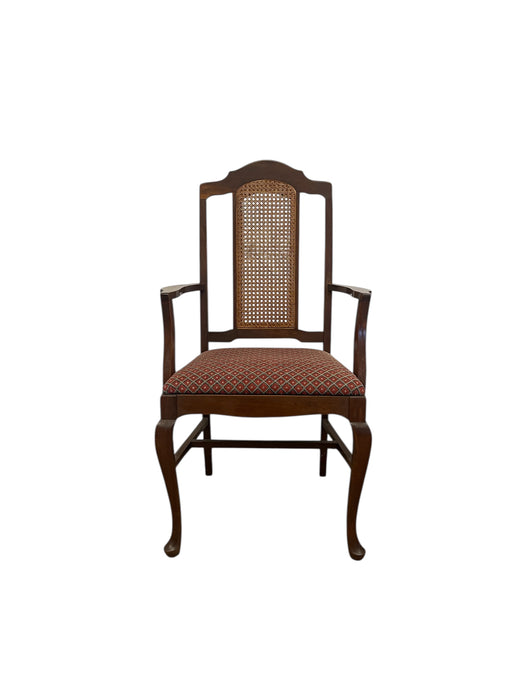 Vintage Queen Anne Style Cane Back Chair with Cabriole Style Legs