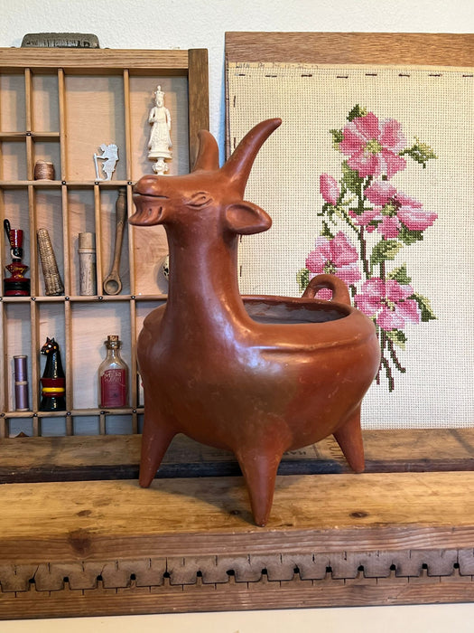 Vintage Pottery Goat Planter  (Available by Online Purchase Only)