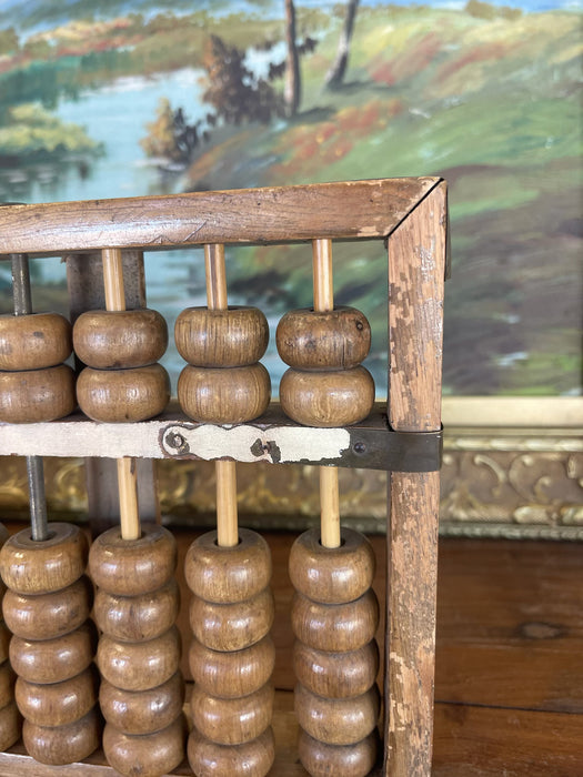 Antique Chinese Wooden Abacus - Primitive Calculator, Estimated 1900