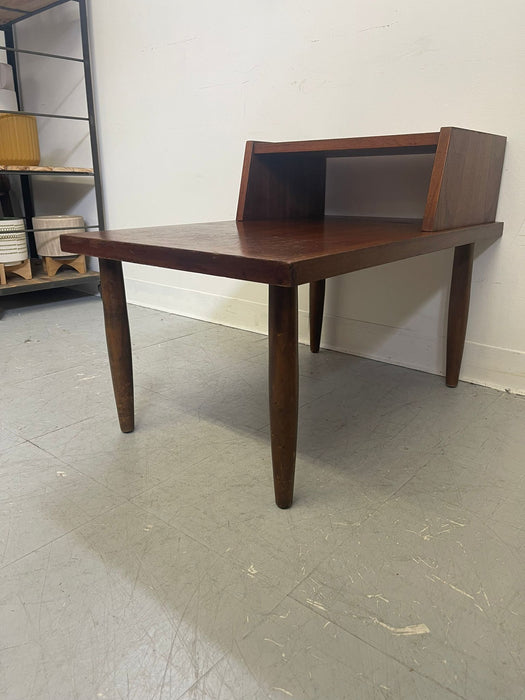 Vintage Walnut Toned Mid Century Modern Accent Table.