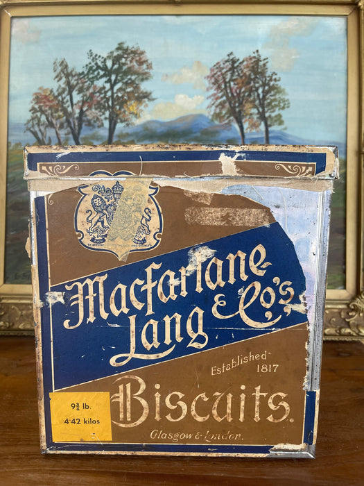 Antique Macfarlane Lang's Gipsy Cream Biscuit Tin Box, Early 20th Century, Glasgow & London