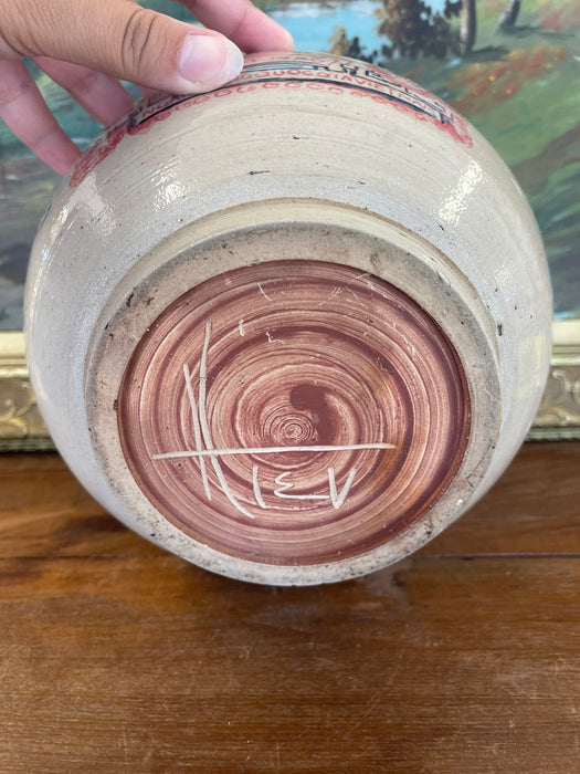 Hand-Painted Vietnamese Studio Pottery Jar Featuring One Hào Currency
Motif, Signed