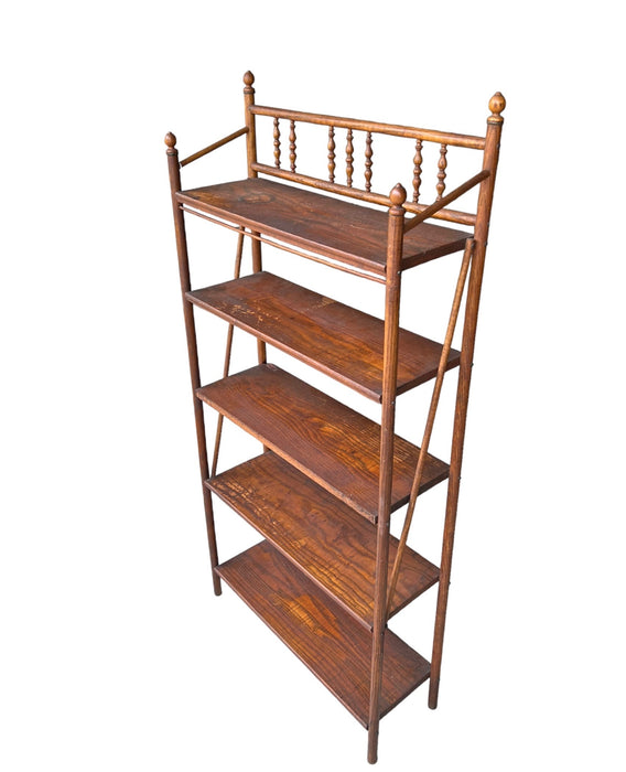 Antique Wood Etagere Book Shelf or Bookcase Bobbin Wooden Turned Details ( Available by Online Purchase Only)