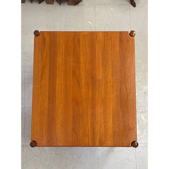 Vintage Danish Flip Top Coffee Table With Circle Accents.