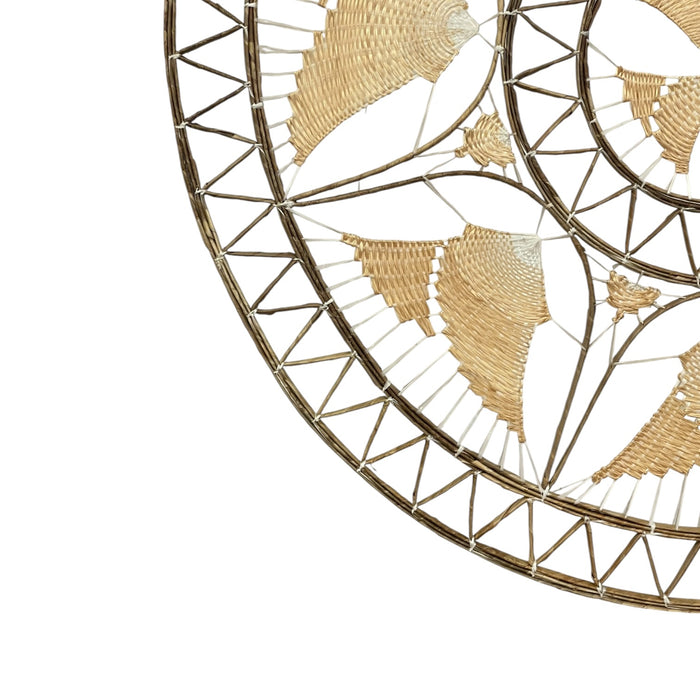 Vintage Handwoven Wall Hanging Round Wall Art.