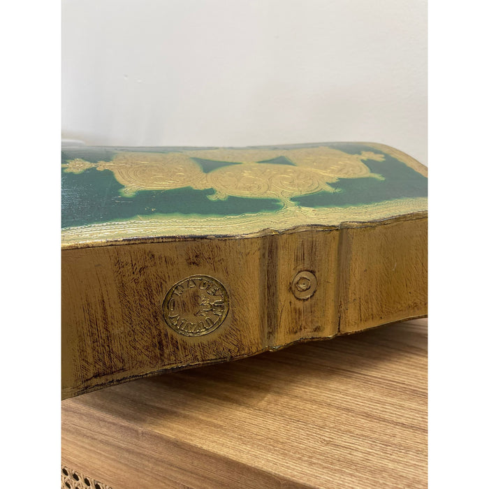 Vintage Mid Century Modern Italian Magazine Rack Painted Gilt Stand Circa 1960s.