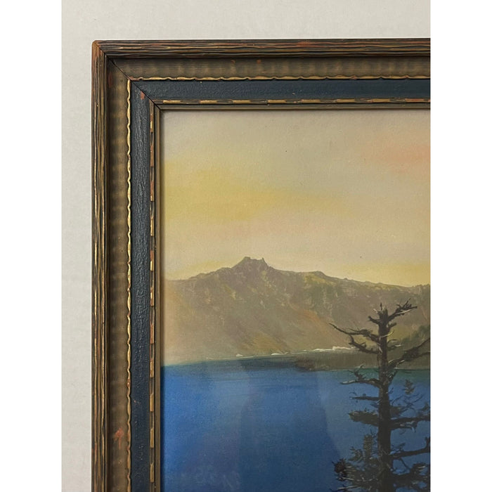 Vintage Original Signed and Framed Artwork of Forest Lake Landscape