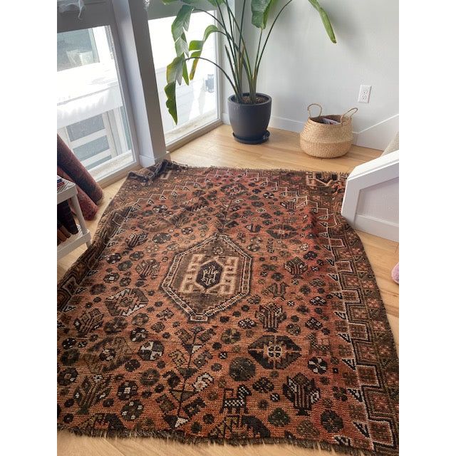 Gorgeous vintage hand-knotted wool Persian rug