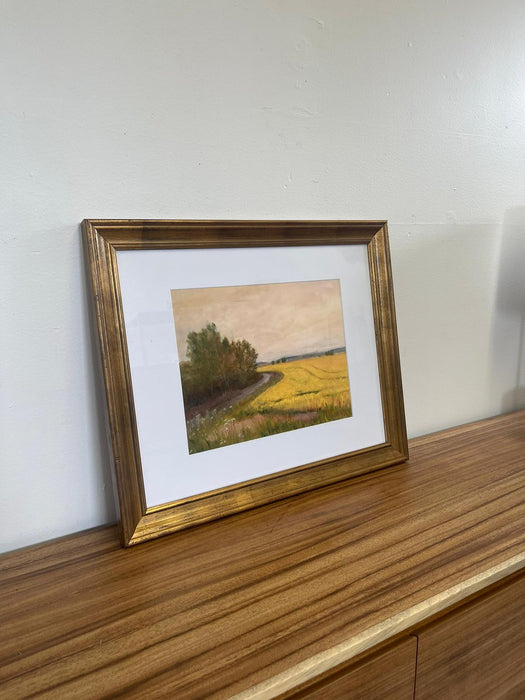 Framed Giclee Feild Landscape Fine Art Print by Helen Drummond.