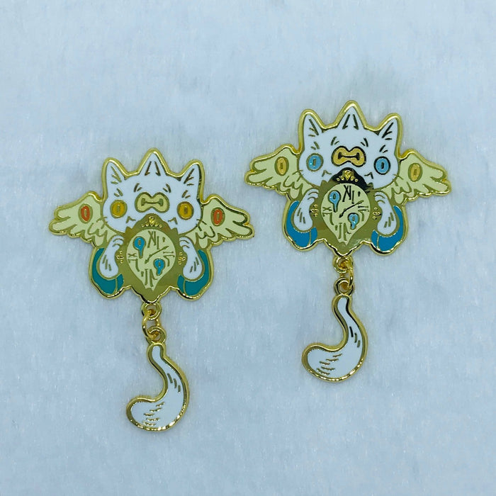 Questioning Cat Angel Pin