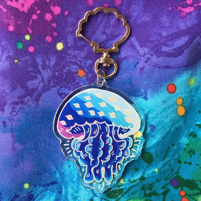 Eldritch Jellyfish Glitter Epoxy Keychain