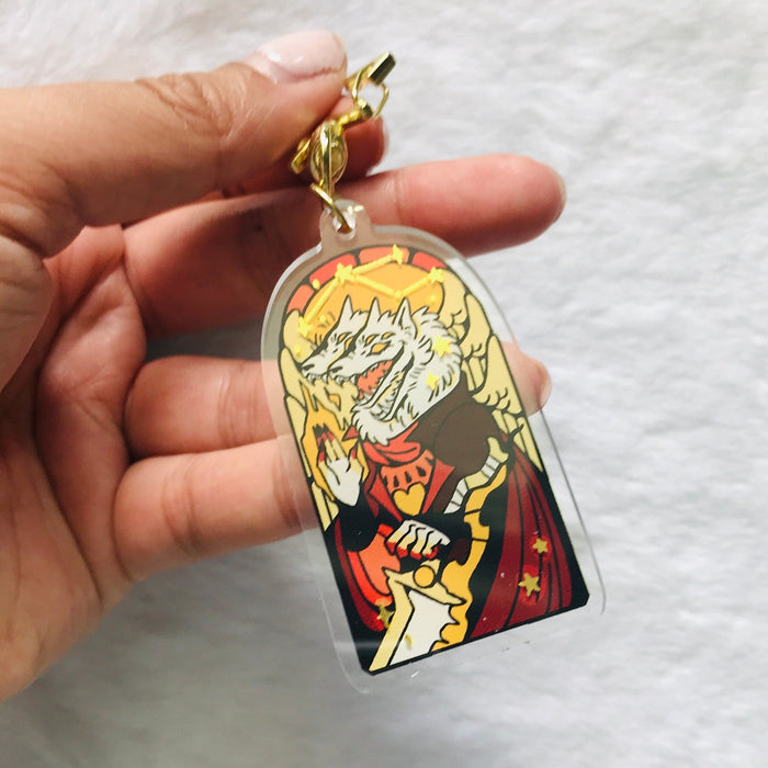 Archangel Samiel Gold Foil Keychain