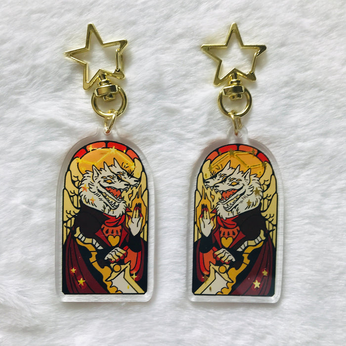 Archangel Samiel Gold Foil Keychain