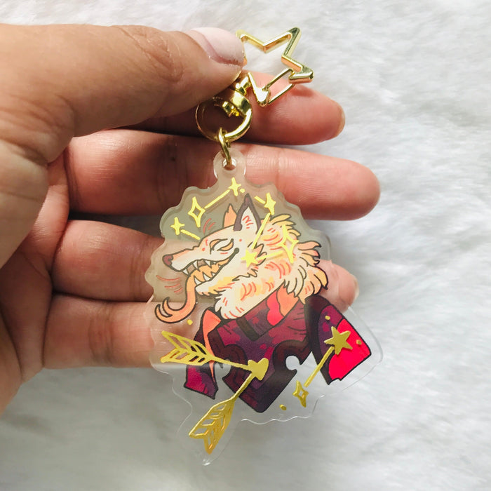 Wolf Knight Gold Foil Keychain