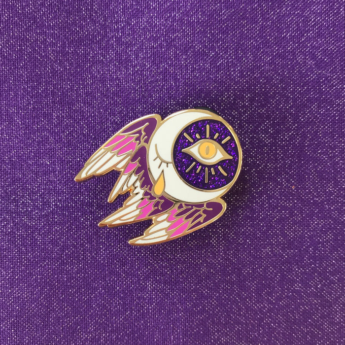 Moon and Star Angel Pins