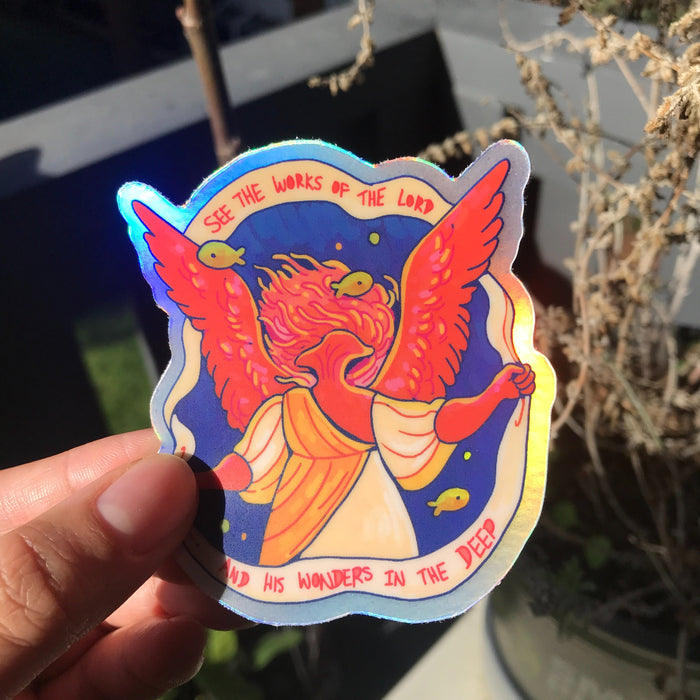 Sea Anemone Angel Holographic Sticker