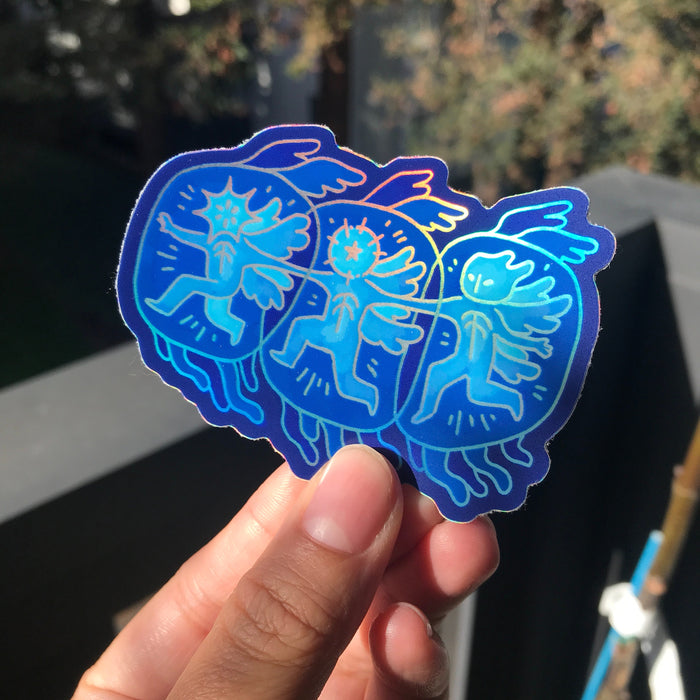 Siphonophore Angel Holographic Sticker