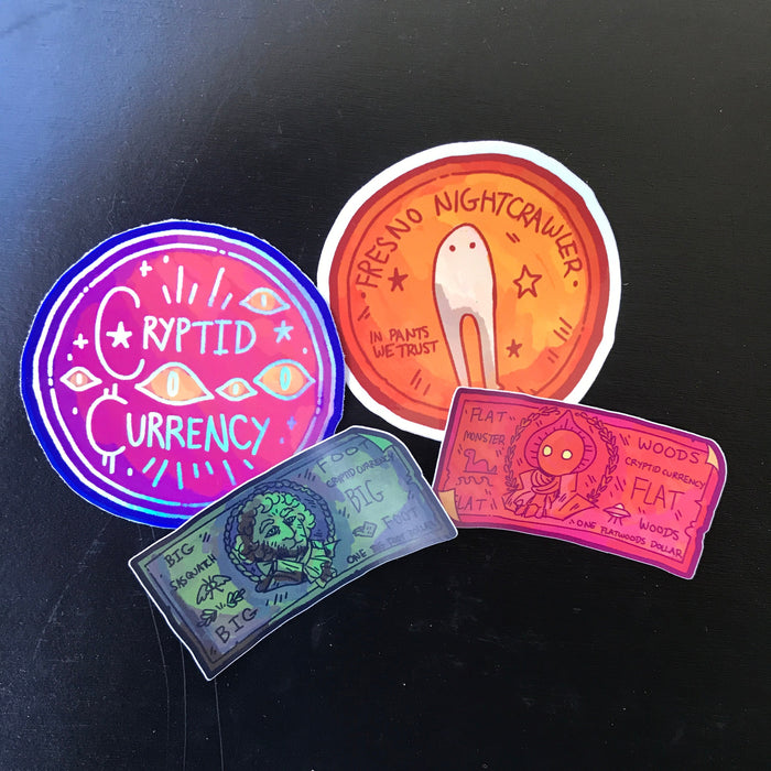 Cryptid Currency Stickers