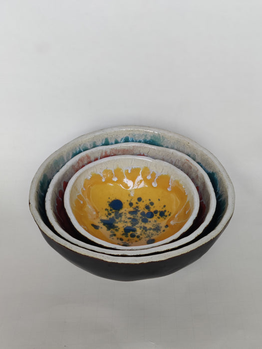 Colorful Handmade Glazed Bowl - Large