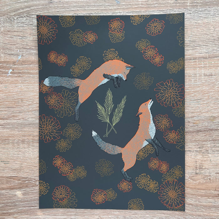 Double Fox Fine Art Print