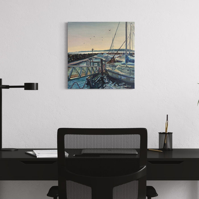 Original Oil Painting – Sunset Serenity by the Pier | Coastal Wall Art for Your Home