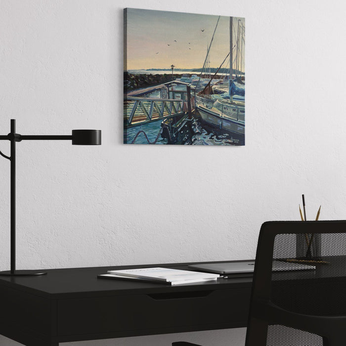 Original Oil Painting – Sunset Serenity by the Pier | Coastal Wall Art for Your Home