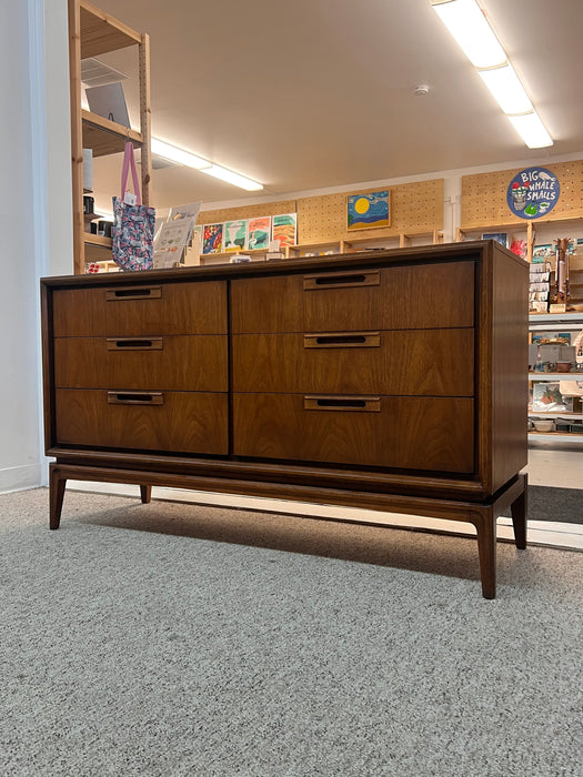 Vintage Mid Century Modern Solid Walnut Dresser and End Table Set  Dovetailed Drawers by United Furniture