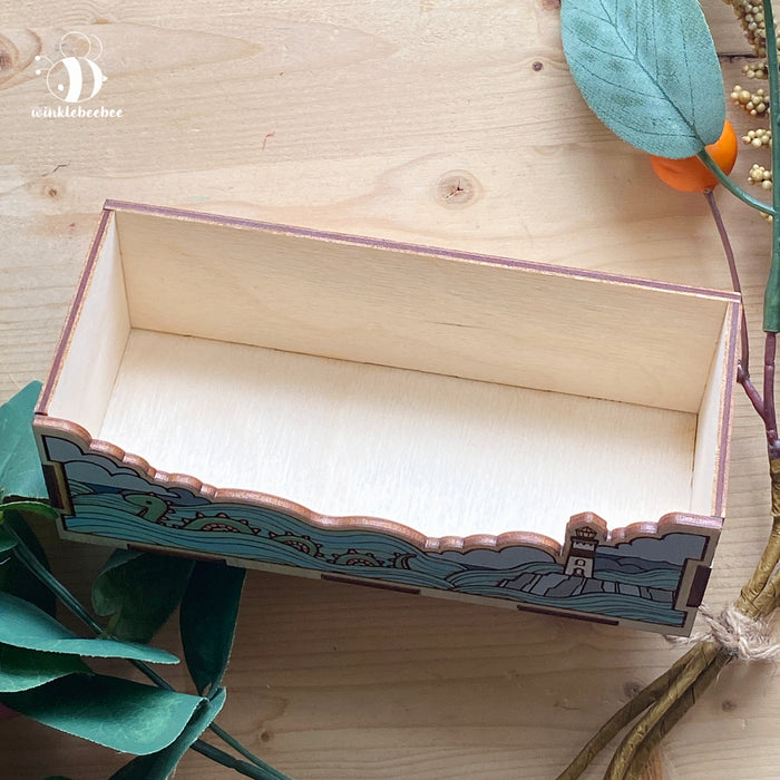 Sea Monster Desk Organizer - Laser Engraved Wood