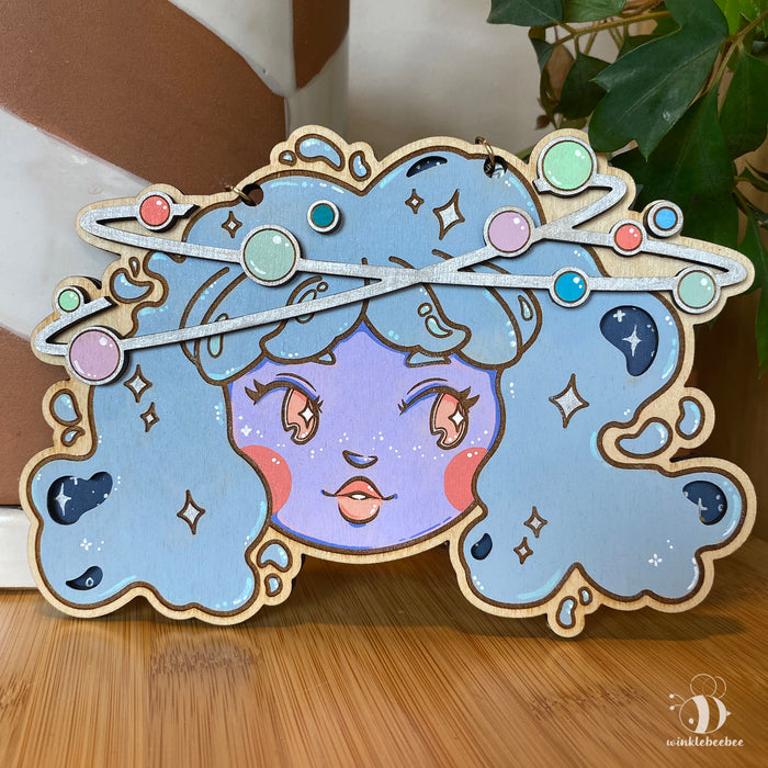 Pastel Space Babe - Laser Engraved Wood Art