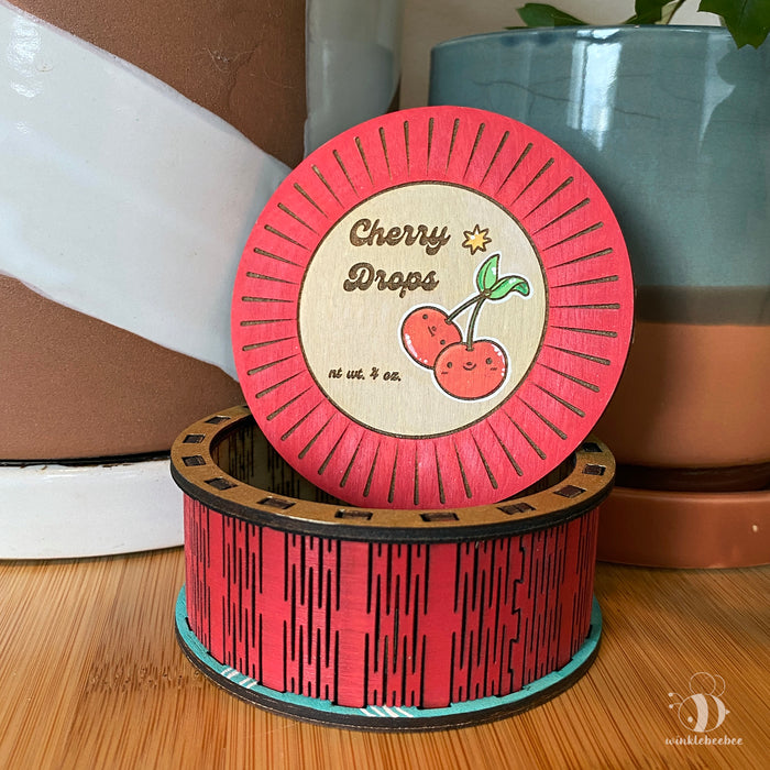 Cherry Drop Trinket Boxes - Laser Engraved Wood