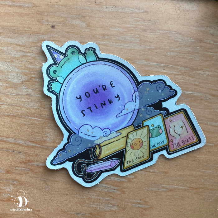 Fortune Teller Frog Sticker (holographic finish)