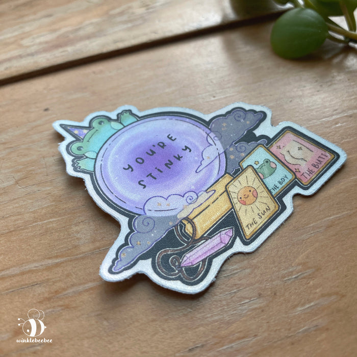 Fortune Teller Frog Sticker (holographic finish)